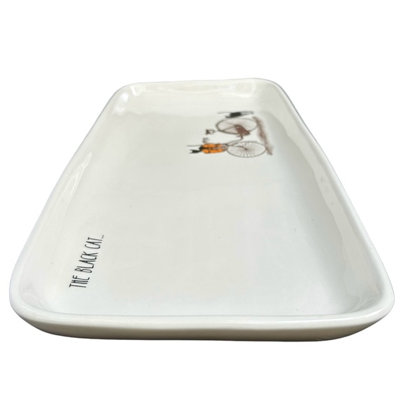 Rae Dunn THE BLACK CAT Halloween Platter Tray Cats On Bicycle NWT 2017 OG - Picture 7 of 17